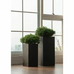 Vasesource Bristol 31.5 in. x 16 in. x 16 in. Black Fiberstone Planter 12 Vasesource Bristol 31.5 in. x 16 in. x 16 in. Black Fiberstone Planter -Outlet Vasesource Store matte black vasesource plant pots bristol3151616bl 1f 1000