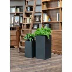 Vasesource Bristol 31.5 in. x 16 in. x 16 in. Black Fiberstone Planter 11 Vasesource Bristol 31.5 in. x 16 in. x 16 in. Black Fiberstone Planter -Outlet Vasesource Store matte black vasesource plant pots bristol3151616bl 4f 1000