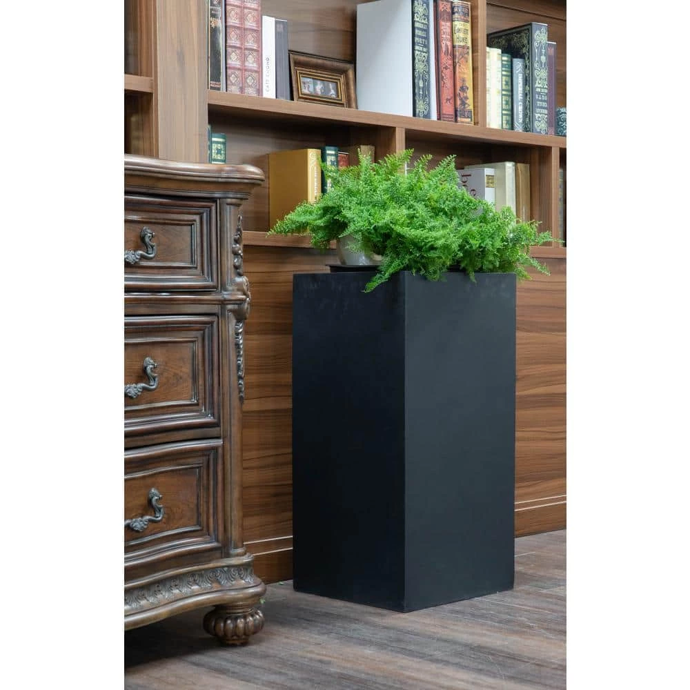 Vasesource Bristol 31.5 in. x 16 in. x 16 in. Black Fiberstone Planter 5 Vasesource Bristol 31.5 in. x 16 in. x 16 in. Black Fiberstone Planter - Image 3