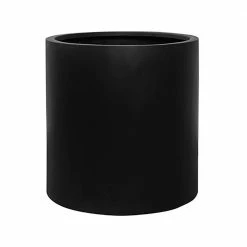 Vasesource Cambridge 20 in. x 20 in. x 20 in. Black Fiberstone Planter