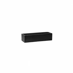 Vasesource Carlo 3.75 in. x 6 in. x 16 in. Black Fiberstone Planter