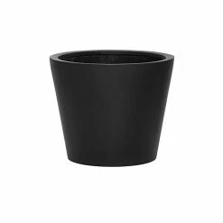 Vasesource Essex 15.75 in. x 19.75 in. x 19.75 in. Matte Black Fiberstone Planter