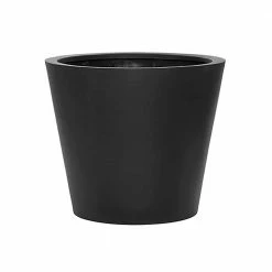 Vasesource Essex 19.75 in. x 23 in. x 23 in. Black Fiberstone Planter