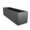 Vasesource Carlo 8 in. x 8 in. x 28 in. Matte Black Fiberglass Rectangular Planter