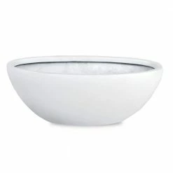 Vasesource Galena 5.5 in. x 5.5 in. x 12.5 in. Matte White Fiberstone Oval Planter