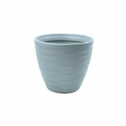 Suncast Ellipse 16 in. Meditative Blue Resin Planter (2-Pack)