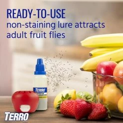 TERRO Indoor Fruit Fly Trap (2-Count) -Outlet Vasesource Store red terro insect traps t2502 1d 1000