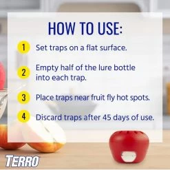 TERRO Indoor Fruit Fly Trap (2-Count) -Outlet Vasesource Store red terro insect traps t2502 40 1000
