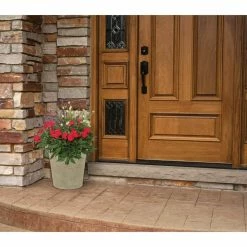 Suncast Langston 16 in. Round Sand Blow Molded Resin Planter (2-Pack) -Outlet Vasesource Store sand suncast plant pots 1613s2 c3 1000