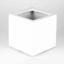 Vasesource 8 in. x 8 in. Shiny White Square Planter