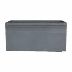 DurX-litecrete Large 32 in. x 10 in. x 16 in. Lightweight Concrete Modern Rectangle Stripped Slate Gray Planter -Outlet Vasesource Store slate gray durx litecrete plant pots yf 0131b c60611 c3 1000