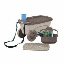 Suncast Portable 12.25 in. x 13 in. Resin Garden Scooter -Outlet Vasesource Store suncast planter caddies gds200d 44 1000