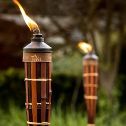 TIKI 60 in. Royal Polynesian Bamboo Torch Dark Finish (Pack of 4) -Outlet Vasesource Store tiki citronella torches 111316968 c3 1000