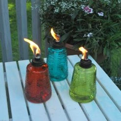 TIKI 6 in. Glass Tabletop Torch Trio (3 pack) -Outlet Vasesource Store tiki citronella torches 111511868 4f 1000
