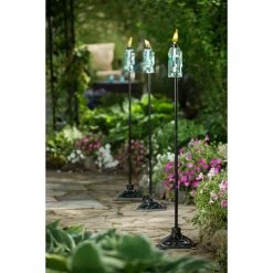 TIKI 65 in. King Oahu Glass Torch Blue 9 TIKI 65 in. King Oahu Glass Torch Blue -Outlet Vasesource Store tiki citronella torches 111716268 1f 1000