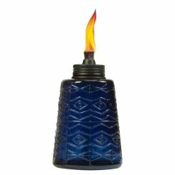 TIKI 6 in. Molded Glass Table Torch Red, White and Blue Assorted Colors (3-Pack) -Outlet Vasesource Store tiki citronella torches 111716868 1f 1000