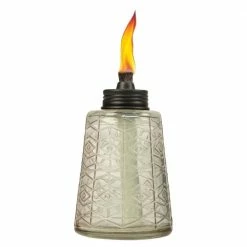 TIKI 6 in. Molded Glass Table Torch Red, White and Blue Assorted Colors (3-Pack) -Outlet Vasesource Store tiki citronella torches 111716868 4f 1000