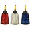 TIKI 6 in. Molded Glass Table Torch Red, White and Blue Assorted Colors (3-Pack) -Outlet Vasesource Store tiki citronella torches 111716868 64 1000