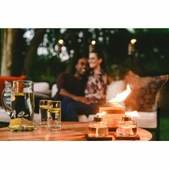 TIKI 4 in. Mixed Material Votive Glass Table Torch Brown and Clear (3-Pack) -Outlet Vasesource Store tiki citronella torches 111716968 4f 1000