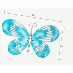 U-nitt 18 in. Turquoise Metal Butterfly Outdoor Wall Sculpture -Outlet Vasesource Store u nitt outdoor wall sculptures g1051 c3 1000