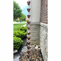 U-nitt 8.5 ft. Pure Copper XL Square Rain Chain -Outlet Vasesource Store u nitt rain chains 3121url 1f 1000