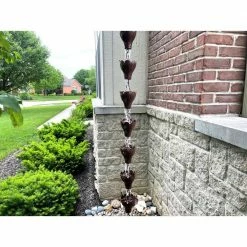 U-nitt 8.5 ft. Bronze Aluminum Charm Rain Chain -Outlet Vasesource Store u nitt rain chains 3148brz 1f 1000