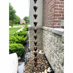 U-nitt 8.5 ft. Bronze Aluminum Charm Rain Chain -Outlet Vasesource Store u nitt rain chains 3148brz 44 1000