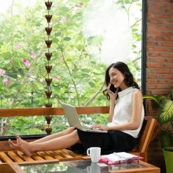 U-nitt 8.5 ft. Bronze Aluminum Charm Rain Chain -Outlet Vasesource Store u nitt rain chains 3148brz fa 1000