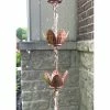 U-nitt 8.5 ft. Pure Copper Umbrella Style Lotus/Lily Rain Chain
