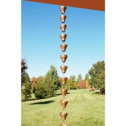 U-nitt 8.5 ft. Pure Copper Sunflower Rain Chain -Outlet Vasesource Store u nitt rain chains 5501 1f 1000