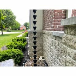 U-nitt 8.5 ft. Small Black Aluminum Sunflower Rain Chain -Outlet Vasesource Store u nitt rain chains 5501a 1f 1000