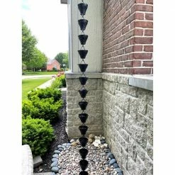 U-nitt 8.5 ft. Small Black Aluminum Sunflower Rain Chain -Outlet Vasesource Store u nitt rain chains 5501a 44 1000