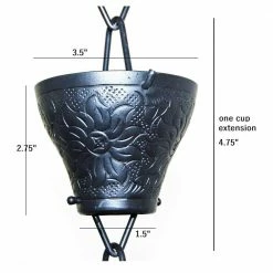 U-nitt 8.5 ft. Small Black Aluminum Sunflower Rain Chain -Outlet Vasesource Store u nitt rain chains 5501a c3 1000