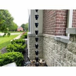 U-nitt 8.5 ft. Large Black Aluminum Sunflower Rain Chain -Outlet Vasesource Store u nitt rain chains 5502a 4f 1000