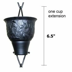 U-nitt 8.5 ft. Large Black Aluminum Sunflower Rain Chain -Outlet Vasesource Store u nitt rain chains 5502a fa 1000