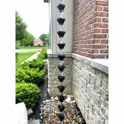 U-nitt 8.5 ft. Black Aluminum Textured Rain Chain 9 U-nitt 8.5 ft. Black Aluminum Textured Rain Chain -Outlet Vasesource Store u nitt rain chains 5517blk 1f 1000