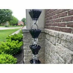 U-nitt 8.5 ft. Black Aluminum Textured Rain Chain 8 U-nitt 8.5 ft. Black Aluminum Textured Rain Chain -Outlet Vasesource Store u nitt rain chains 5517blk 4f 1000
