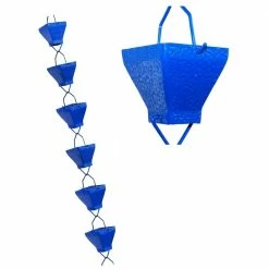 U-nitt 8.5 ft. Blue Aluminum Textured Rain Chain