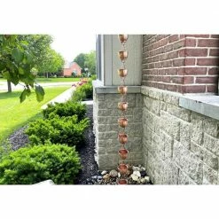 U-nitt 8.5 ft. Pure Copper Ribbed Bowl Rain Chain 10 U-nitt 8.5 ft. Pure Copper Ribbed Bowl Rain Chain -Outlet Vasesource Store u nitt rain chains 5555 4f 1000