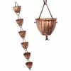 U-nitt 8.5 ft. Pure Copper Ribbed Bowl Rain Chain 2 U-nitt 8.5 ft. Pure Copper Ribbed Bowl Rain Chain -Outlet Vasesource Store u nitt rain chains 5555 64 1000