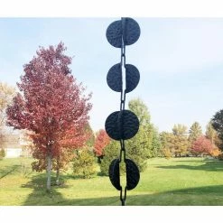 U-nitt 8.5 ft. Black Medallion Link Rain Chain -Outlet Vasesource Store u nitt rain chains 6003blk 4f 1000