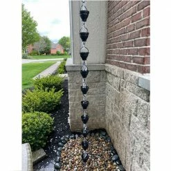 U-nitt 8.5 ft. Black Aluminum Lace Rain Chain -Outlet Vasesource Store u nitt rain chains 786 1062a 44 1000