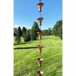 U-nitt 8.5 ft. Pure Copper Naomi Rain Chain 10 U-nitt 8.5 ft. Pure Copper Naomi Rain Chain -Outlet Vasesource Store u nitt rain chains 786 232 1f 1000