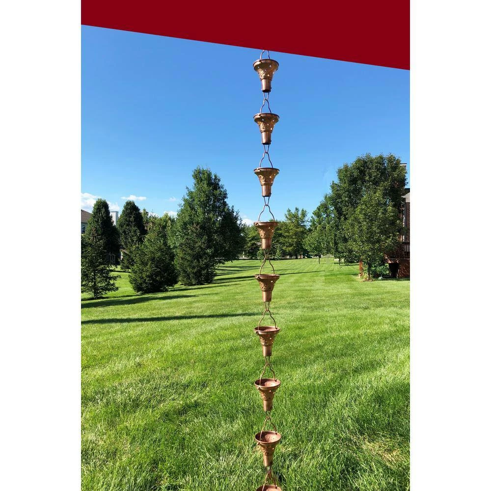 U-nitt 8.5 ft. Pure Copper Naomi Rain Chain 7 U-nitt 8.5 ft. Pure Copper Naomi Rain Chain - Image 5