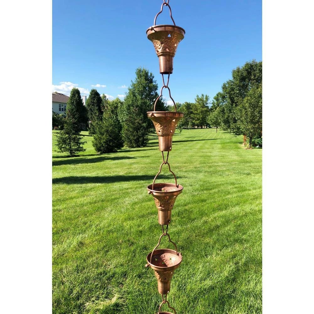 U-nitt 8.5 ft. Pure Copper Naomi Rain Chain 5 U-nitt 8.5 ft. Pure Copper Naomi Rain Chain - Image 3