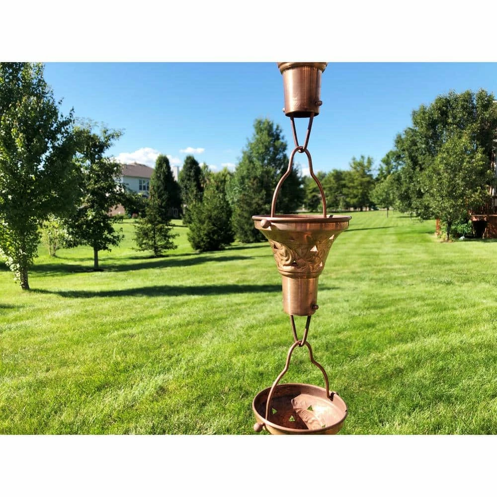 U-nitt 8.5 ft. Pure Copper Naomi Rain Chain 4 U-nitt 8.5 ft. Pure Copper Naomi Rain Chain - Image 2