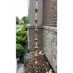 U-nitt 8.5 ft. Copper Natsu Rain Chain 10 U-nitt 8.5 ft. Copper Natsu Rain Chain -Outlet Vasesource Store u nitt rain chains 786 5570cp 1f 1000