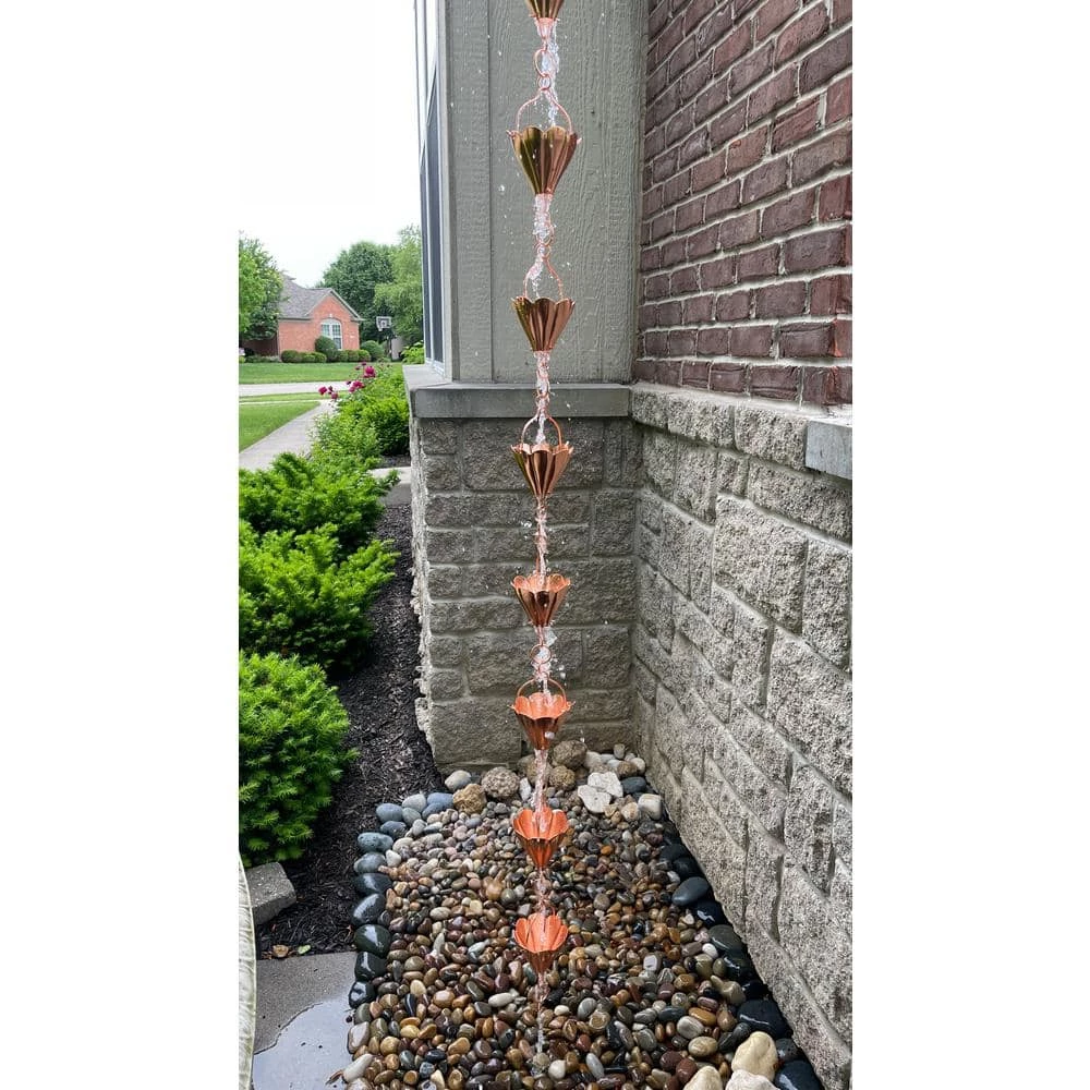 U-nitt 8.5 ft. Copper Natsu Rain Chain 6 U-nitt 8.5 ft. Copper Natsu Rain Chain - Image 4