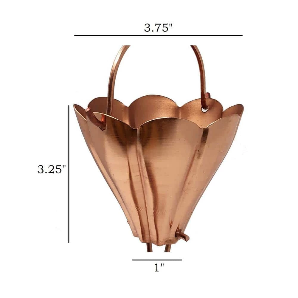 U-nitt 8.5 ft. Copper Natsu Rain Chain 7 U-nitt 8.5 ft. Copper Natsu Rain Chain - Image 5