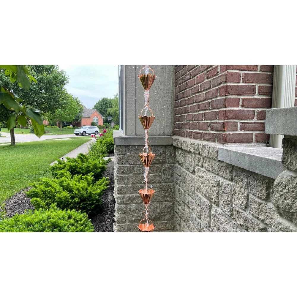 U-nitt 8.5 ft. Copper Natsu Rain Chain 5 U-nitt 8.5 ft. Copper Natsu Rain Chain - Image 3